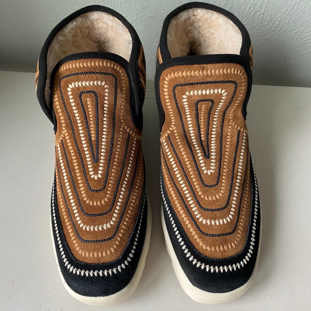 NEW Bernardo Drea Embroidered Bootie Black Brown Tobacco Suede Women's Size 7.5 - Picture 4 of 13